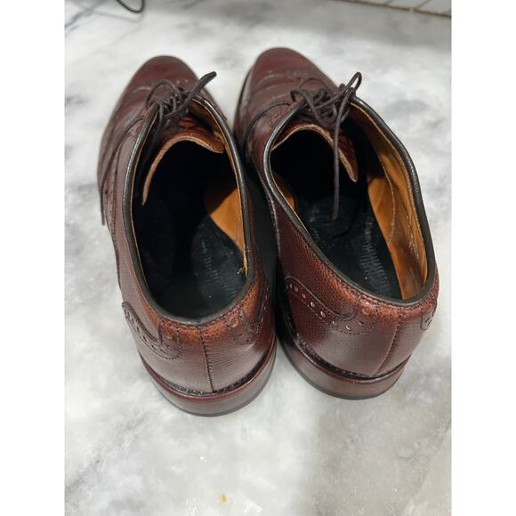 Allen Edmonds McAllister 9D Brown Pebble Leather Wingtip Oxford Dress Shoes main image 5